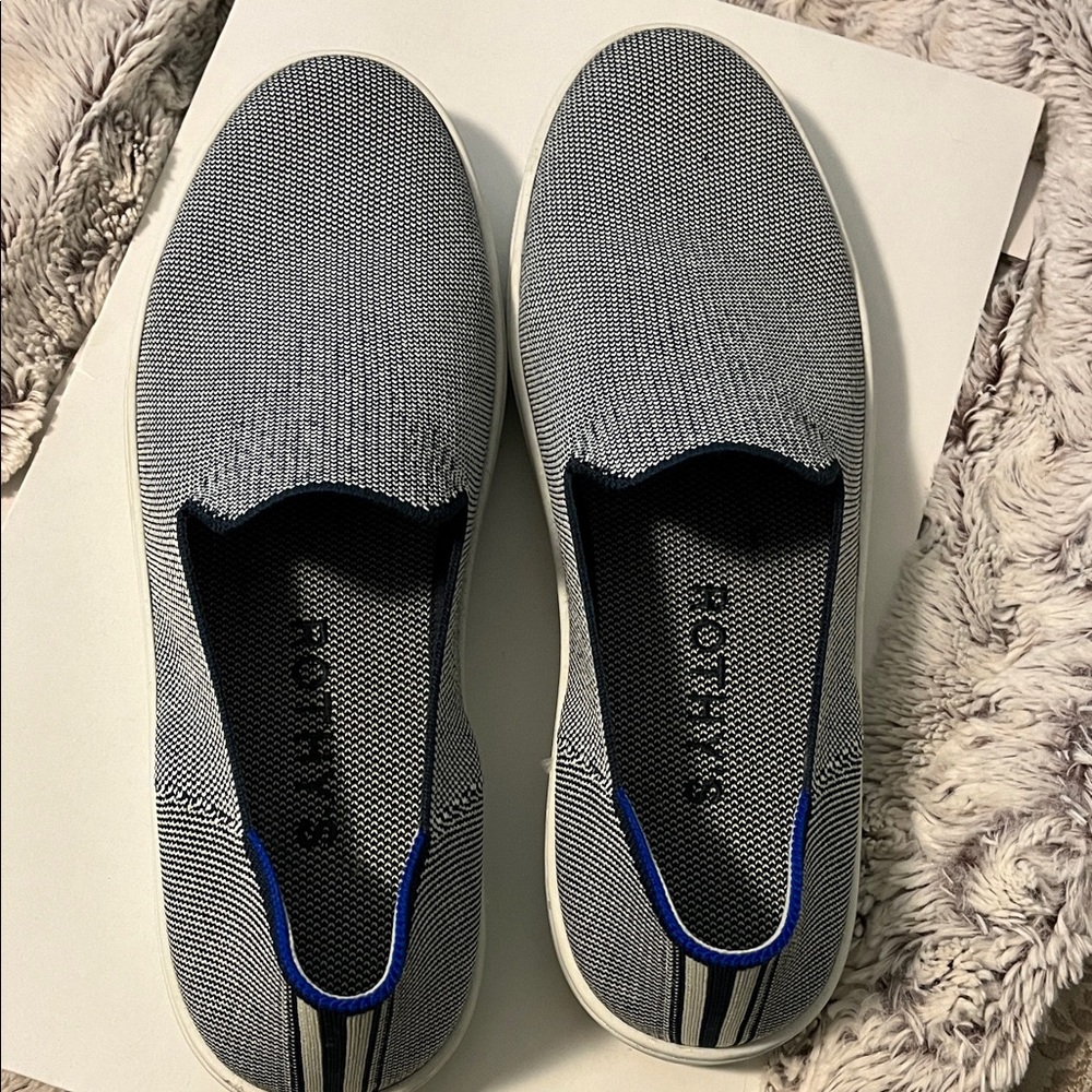 Rothy’s women’s Gray and Blue Slip-On tennis shoes